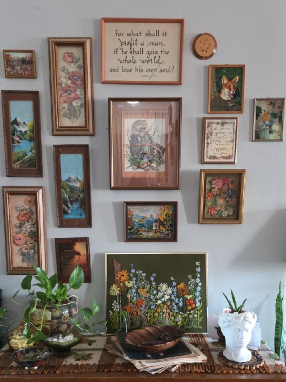 Vintage 3D Paper Tole Raccoon Shadow Box Wall Art Framed Woodland 16x13